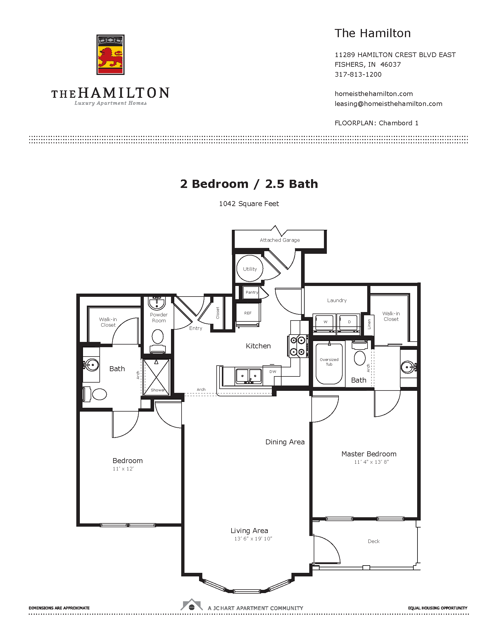 Chambord 2 Bedroom Floor Plan The Hamilton Luxury Apartment Homes